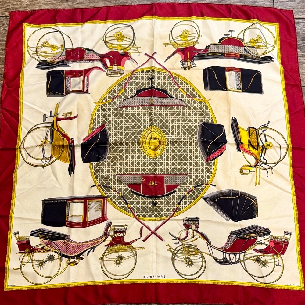 Authentic Hermès Les Voitures A Transformation Silk Scarf - Picture 3 of 11